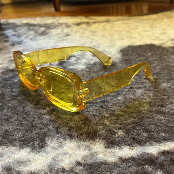 Yellow Rectangular Sunglasses - Picture 2 of 2